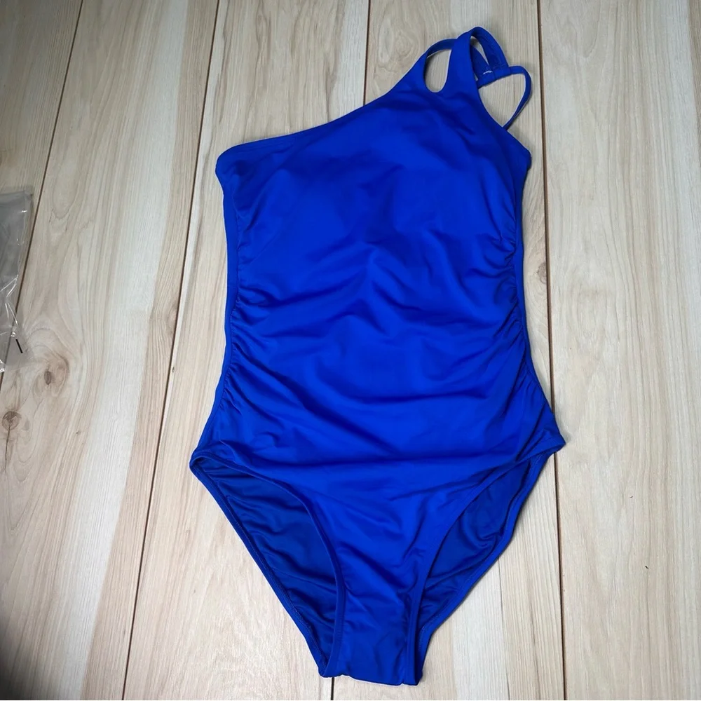 Holipick 1 Piece Swimsuit One Shoulder Ruched Size‎ Large